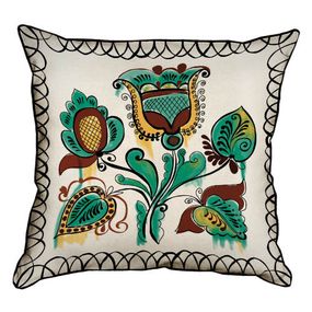Подушка с мешковины Чар-квітка 45x45 см (45PHB_TR005)