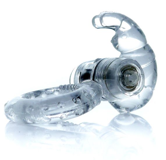 Ерекційне вібро кільце BOSS Rabbit Vibro Cock Ring Clear, BS6700049 sexstyle