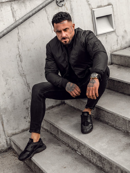 Мужская стильная демисезонная куртка короткая утепленная BD0041 размер XL цвет черный | Зображення 2