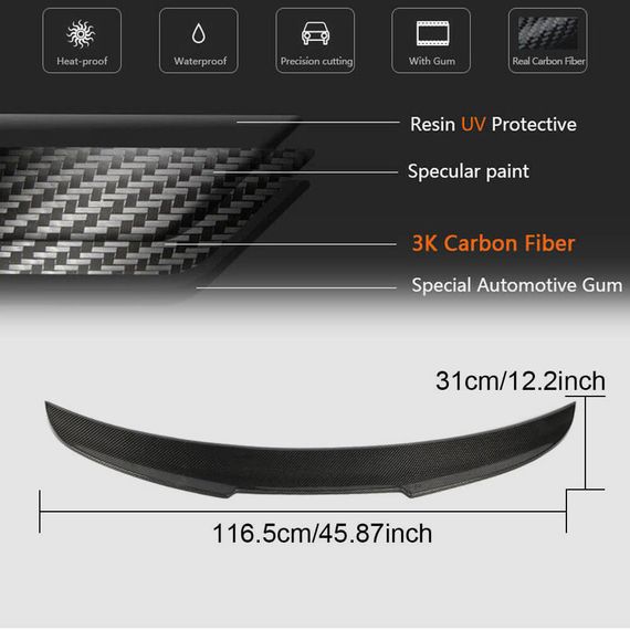 Спойлер V5 (для SD, Карбон) для Ауди A3 2012-2020 рр | Зображення 5