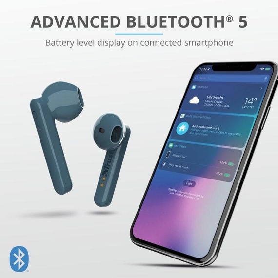 Наушники Trust Primo Touch True Wireless Mic Blue (23780_TRUST) | Зображення 7