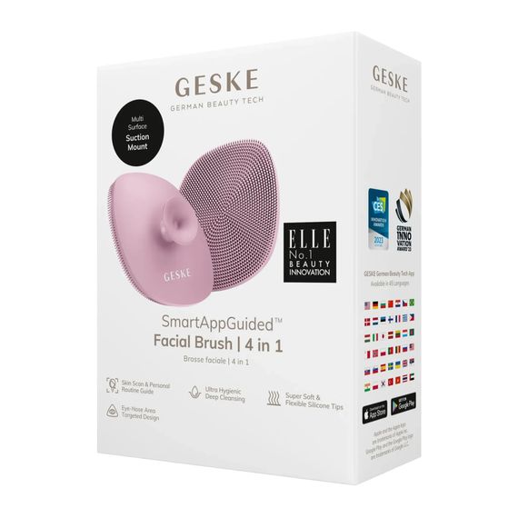 Щітка для обличчя GESKE Facial Brush 4в1 з тримачем pink | Зображення 7
