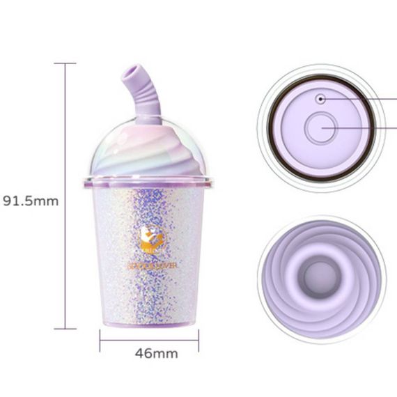 Вакуумний стимулятор у формі стаканчика з трубочкою BeYourLover Joy Cup сяючий бузковий, 9.1 см х 4.6 см Sex Aura | Зображення 7