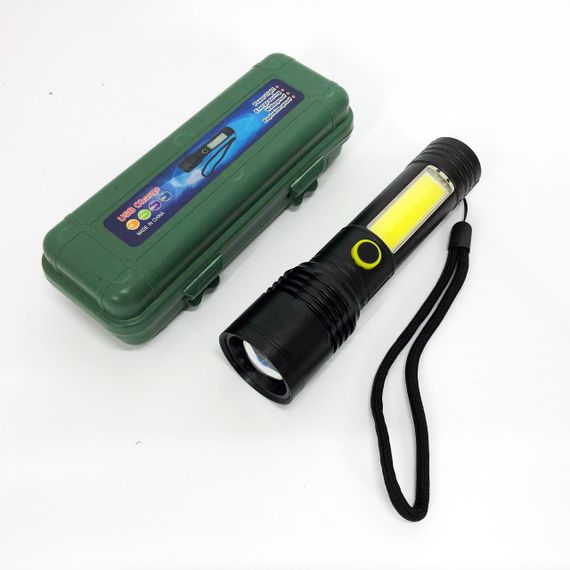 Ліхтар ручний батарейний BN-537-TG+COB (White+red), Потужний акумуляторний світлодіодний ліхтар MY-57 | Зображення 7