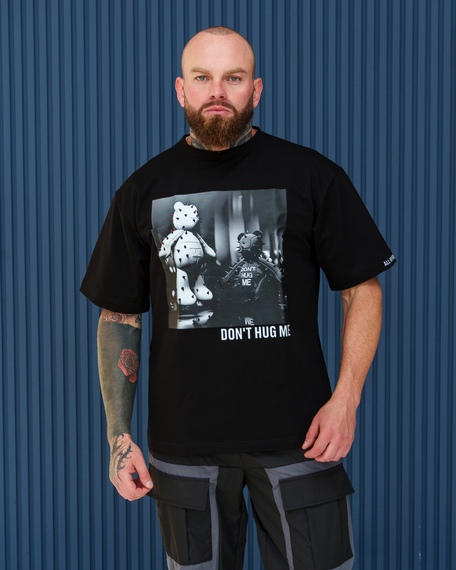 Футболка мишка принт чёрный XL | Зображення 3