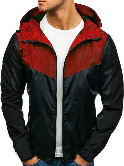 Ветровка косая красно-черный L