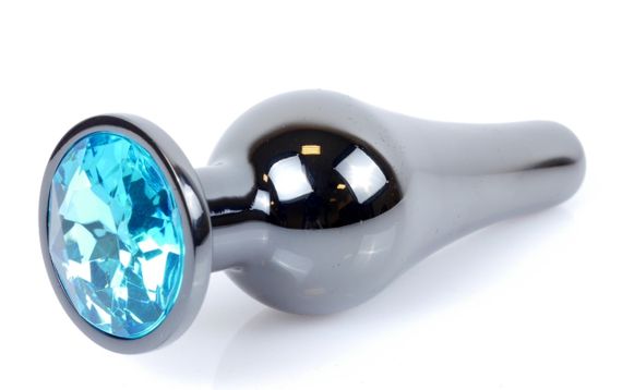 Анальний затор Boss Series - Jewellery Dark Silver BUTT PLUG Light Blue, BS6400058 Sex Aura | Зображення 2