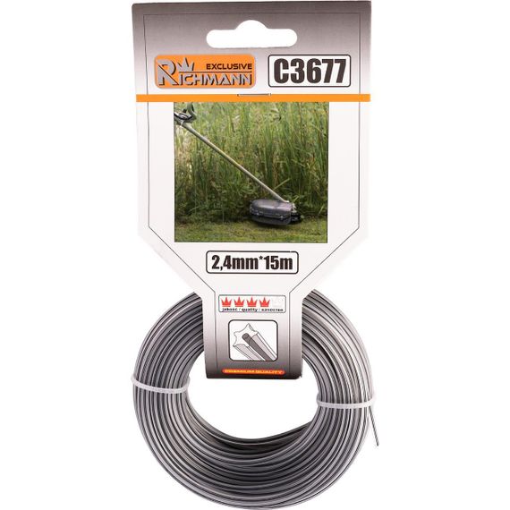 Ліска волосінь для триммера Richmann двокомпонентна зірочка Duo 2,4 мм 15 м (C3677)