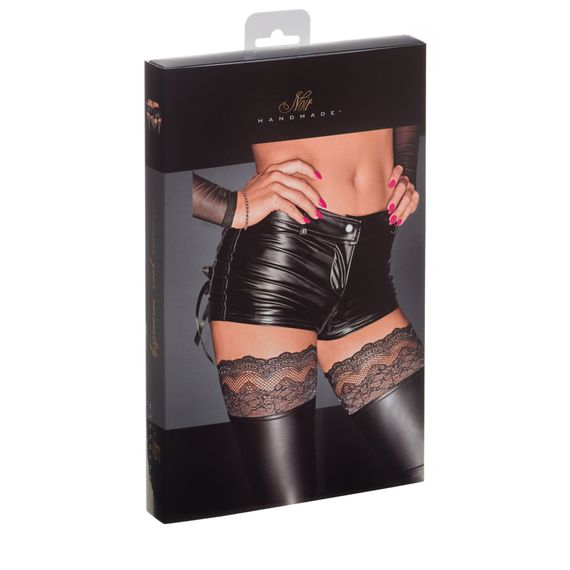 Шортики з мокрим ефектом Noir Handmade F138 Powerwetlook shorts, L | Зображення 2