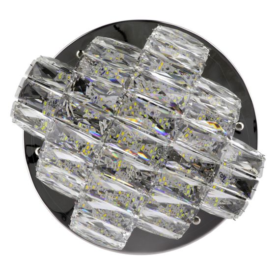 Люстра стельова кришталева LED з пультом 25679 Хром 19х35х35 см. | Зображення 7