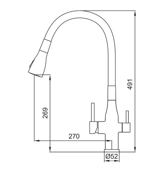 Змішувач для кухні Koer KI-72024-07 з виходом для питної води (KR5013) | Зображення 1