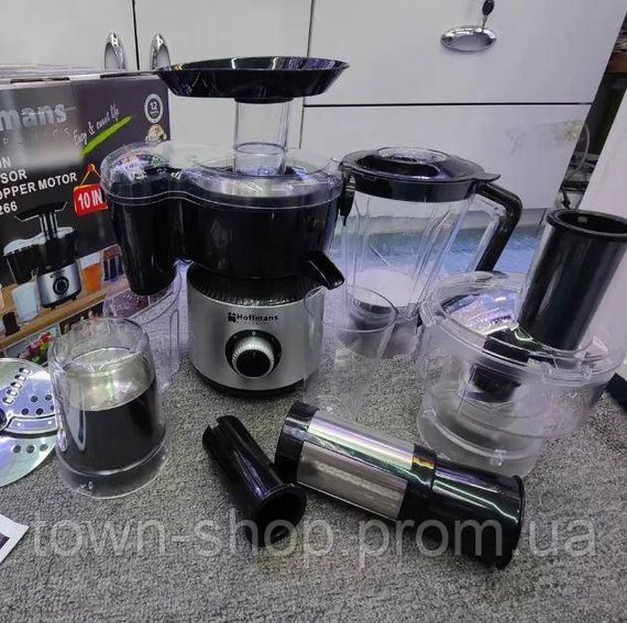 Многофункциональный кухонный комбайн Hoffmans HM-1266 стационарный блендер и кофемолка 1200 Вт 10 функций | Зображення 6