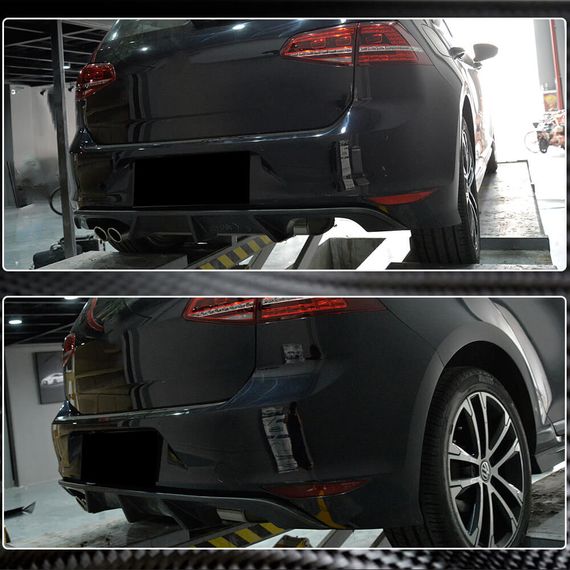 Дифузор заднього бампера (для R/R-Line HB 2012-2017, Карбон) для Volkswagen Golf 7/E-Golf рр | Зображення 3