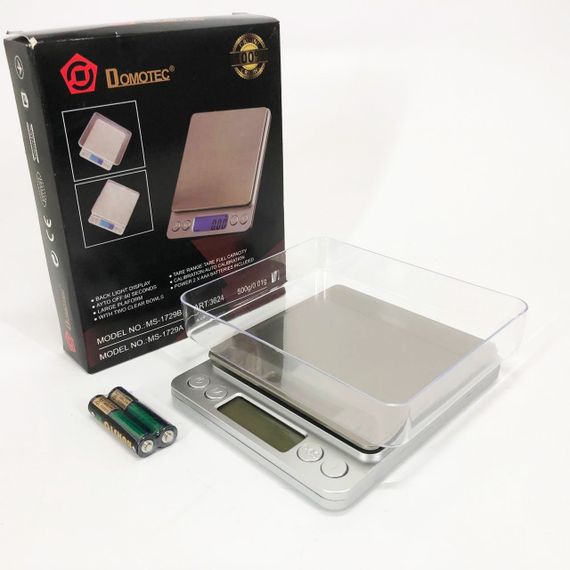 Ваги для ювелірки Domotec MS-1729B 500 г, Кишенькові ваги на батарейках Високоточні CK-93 | Зображення 7