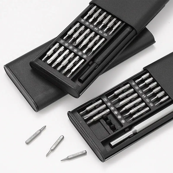 Набор отверток 25 в 1 Биты Torx Hex Precision DIY разборный мини-чехол, Черный