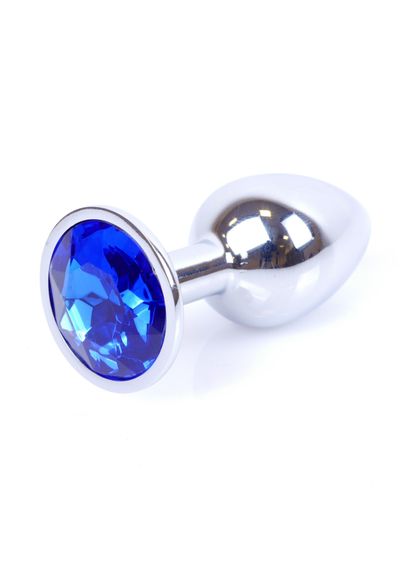 Анальна пробка - Jewellery Silver Plug Dark Blue | Зображення 1