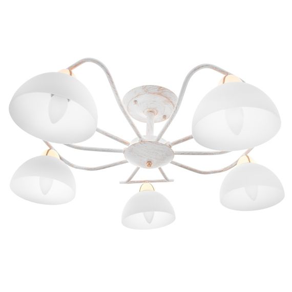 Люстра потолочная винтаж в спальню E14 40W WH (LK-636C/5)