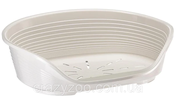 Пластиковий лежак для собак та котів Ferplast Siesta Deluxe 4 білий 61.5х45х21.5 см 70204911