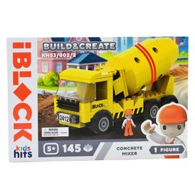Конструктор "Бетономешалка" KH53/002/2 Junior Kids hits Build & create IBLOCK, 145 деталей, в коробке (6908485824279)