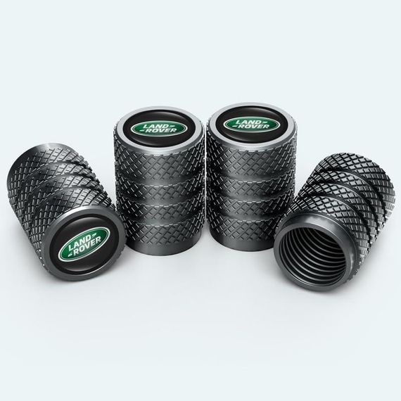 Набір ковпачків на ніпель із логотипом для Land Rover 4 шт., ковпачки на клапани шин металеві чорні