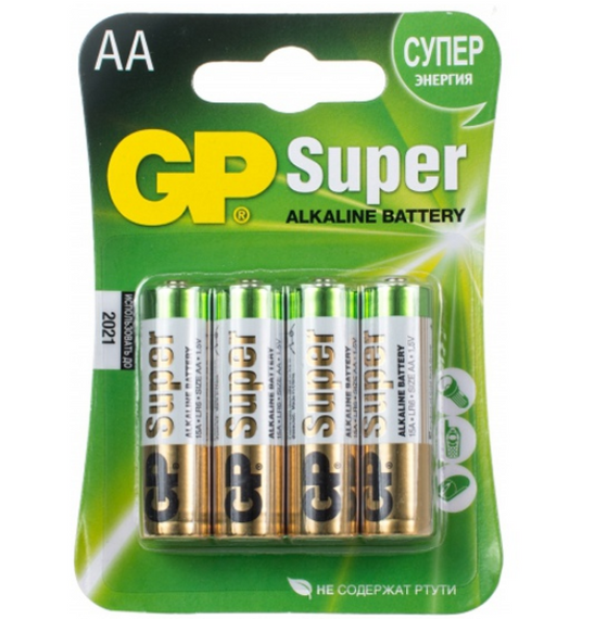 Батарейка лужна AA/LR6 (бл-4шт) GP Super