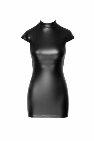 Сукня Noir Handmade F309 Fantasy, XL, black, міні, під латекс, короткий рукав, шнурівка ззаду | Зображення 3