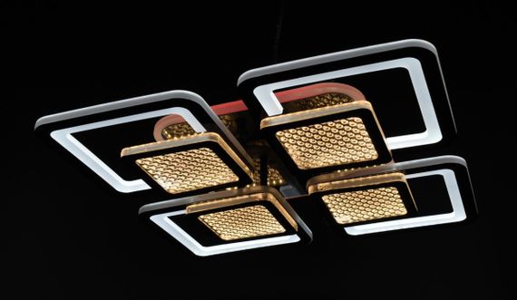 Люстра світлодіодна стельова LED світильник для квартири на стелю лед з пультом 26040 Чорний 9х42х42 см. | Зображення 9