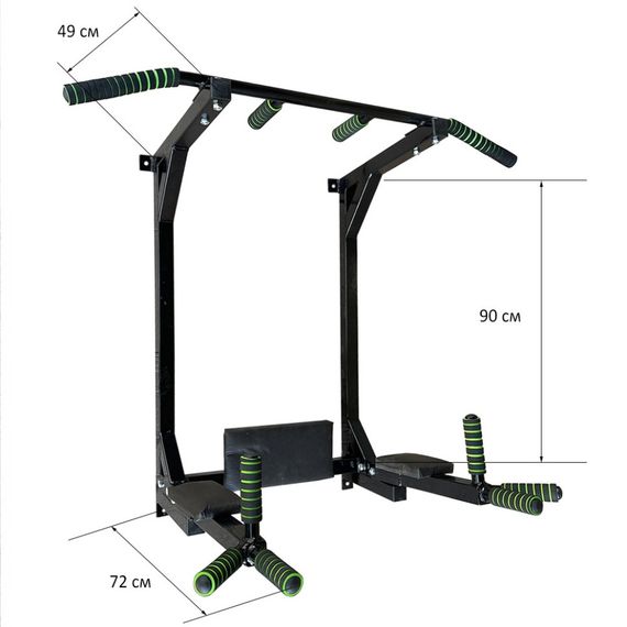 Тренажер турнік з підйомними брусами Iron Pro 4 в 1 NE-TR-5B, з м'якими ручками, чорний | Зображення 4
