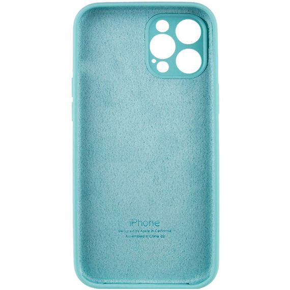 Чохол Silicone Case Full Camera Protective (AA) для Apple iPhone 12 Pro (6.1") Бірюзовий/Marine Green | Зображення 3