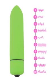 Компактний мінівібратор, ВіброПуля з 10 режимами вібрації зелений sexstyle