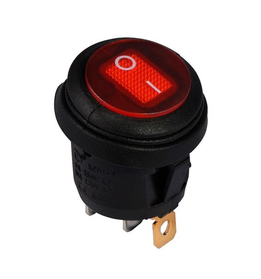 Перемикач KCD1-8-101 R/B 1 клавіша червоний круглий Ny95500748