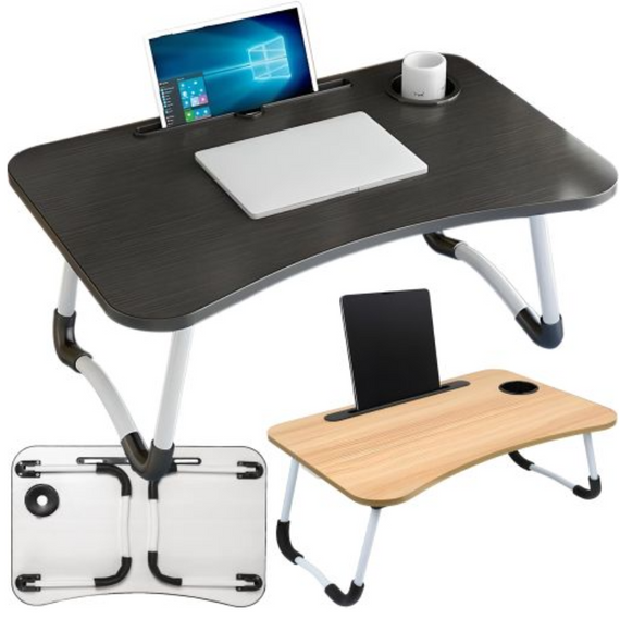 Портативний стіл для ноутбука, Столик-підставка для сніданків і ноутбука, складаний дерев'яний столик для ноутбука   знижка | Зображення 1