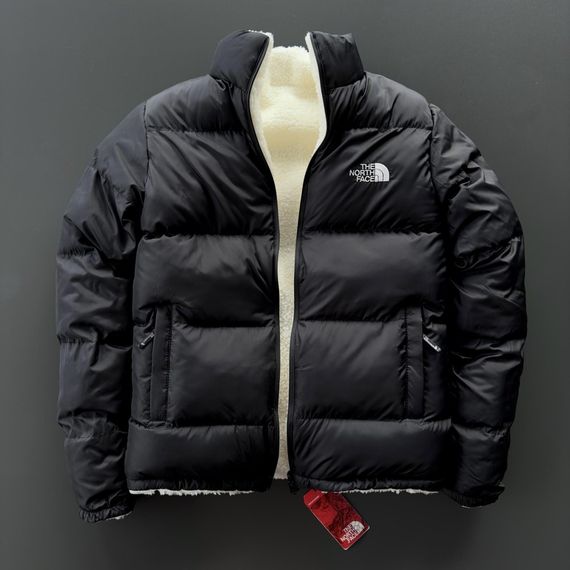 Двостороння куртка унісекс The North Face чорна плащівка та біла тедді | Зображення 6