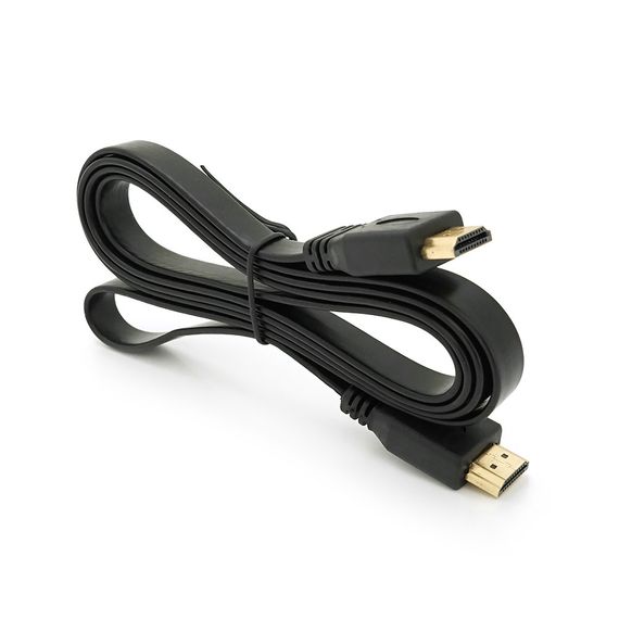 Кабель Merlion HDMI-HDMI 1.5m, v1.4, плоский Black, (Пакет)