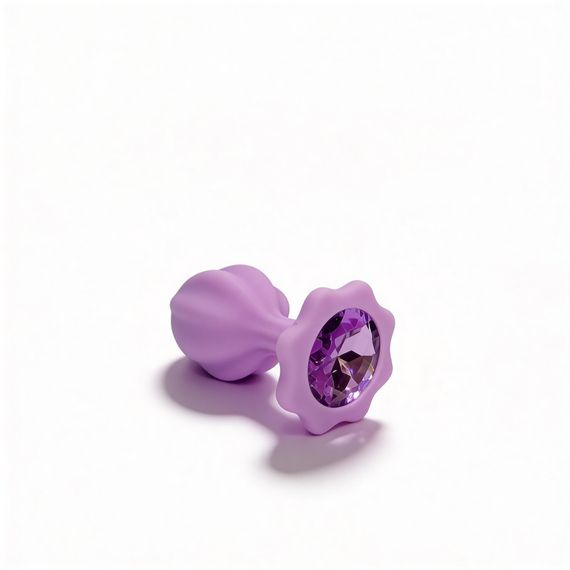 Набір силіконових анальних рельєфних пробок ALUME, S, M, L, з каменем лілового кольору, 3 шт sexstyle | Зображення 6