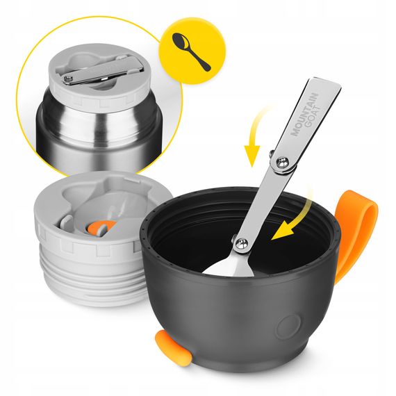Термос для їжі Mountain Goat 0.72 л з ложкою Silver (P-5905973406970) | Зображення 5