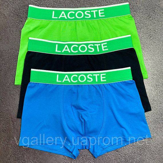 Набір чоловічої білизни Lacoste Чоловічі бавовняні труси боксери Лакоста в наборі 3 шт. | Зображення 3