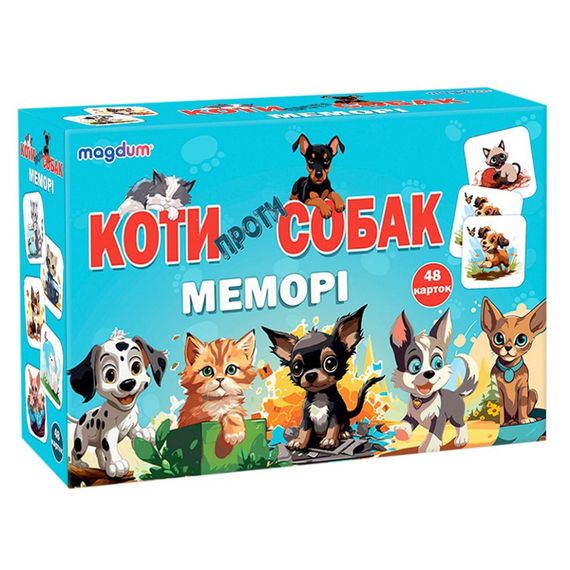 Настольная детская игра Мемори «Коты против собак» ME5032-24, 48 карточек