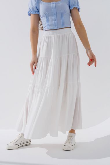 Спідниця однотонна жіноча 3301 One Size Білий shop (2000990509857) | Зображення 2