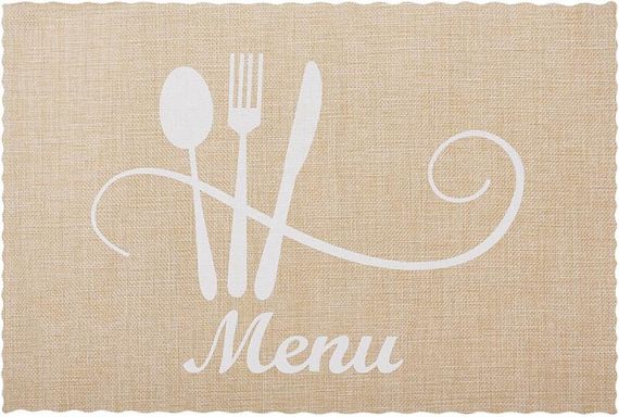 Набір 12 сервірувальних килимків Doily Menu 30х45см, плейсмат (подтарельники), пісочний