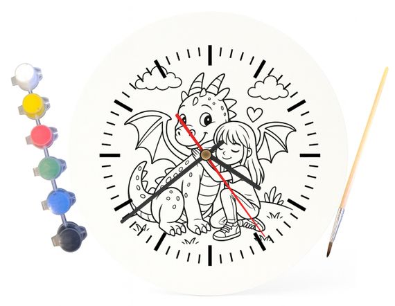 Дитячий набір для творчості годинник розмальовка Дракон 30 см (Г0042) | Зображення 3