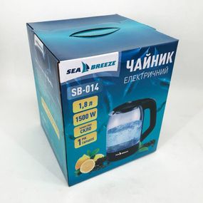 Електрочайник з індикатором температури SeaBreeze SB-014 1.8 л 1800 Вт, Гарний чайник кухонний LB-69
