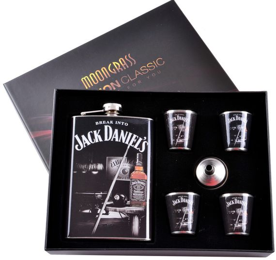 Подарочный набор 6в1 фляга, 4 рюмки, лейка "Jack Daniels" N-110
