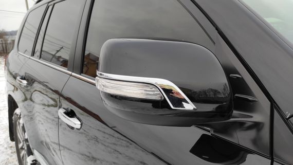 Полоски на зеркала 2012-2024 (2 шт, хром) для Toyota Land Cruiser 200 | Зображення 2
