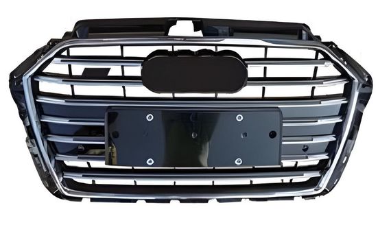 Передняя Решетка S-Style (2016-2020, Черная с Хромом) для Ауди A3