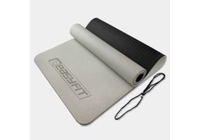 Килимок для йоги та фітнесу EasyFit TPE+TC 6 мм двошаровий сірий-чорний (EF-1924-GYBK)