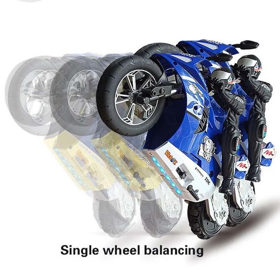 Мотоцикл на радіокеруванні Motorcycle Stunt Drift six-axis Gyroscope Blue | Зображення 6