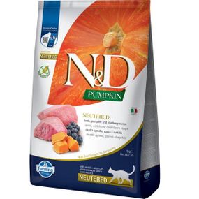 Сухий корм з ягнятиною для стерилізованих котів Farmina N&D Pumpkin Lamb&Blueberry Neutered Adult, 5 кг