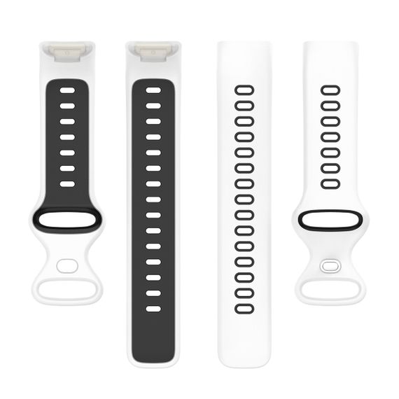 Силіконовий ремінець Primolux Sport для фітнес браслета Fitbit Charge 5 / Charge 6 - White&Black / розмір М | Зображення 4