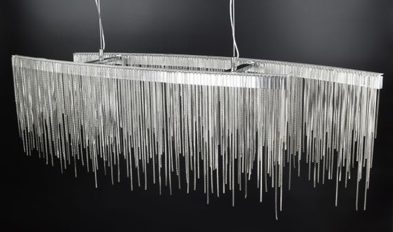 Люстра світлодіодна підвісна LED світильник для квартири на стелю лед 26760 Хром 20-120х23х100 см. | Зображення 5